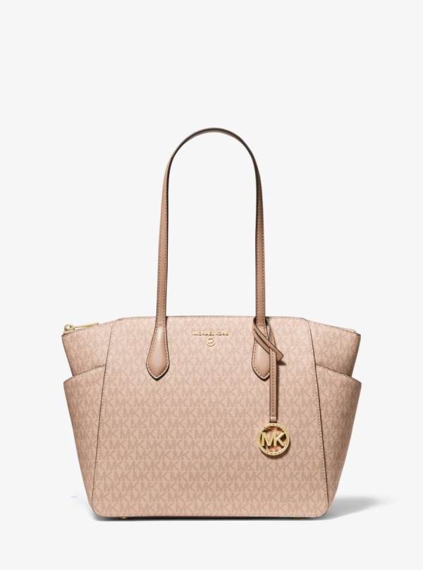 Damske Prenosná Taška Michael Kors Marilyn Medium Logo Ruzove - Kabelky Michael Kors Obchod | YCVHI-0164